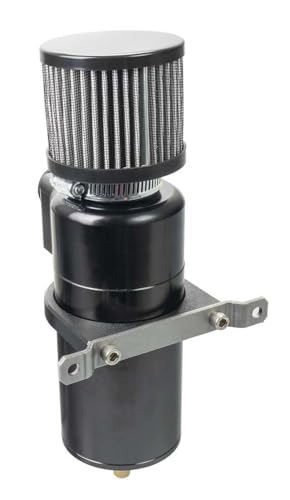 Image of Moroso 85413 Billet Aluminum Breather Tank Catch Can, Single #16AN Inlet, Black Anodize Finish