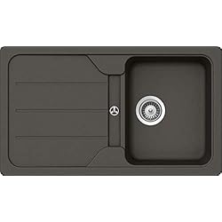 Fregadero Schock SCHOCK Fregadero de cocina de 86 x 50 cm Formhaus D-100 asfalto – Fregadero de granito CRISTALITE a partir de 45 cm de ancho