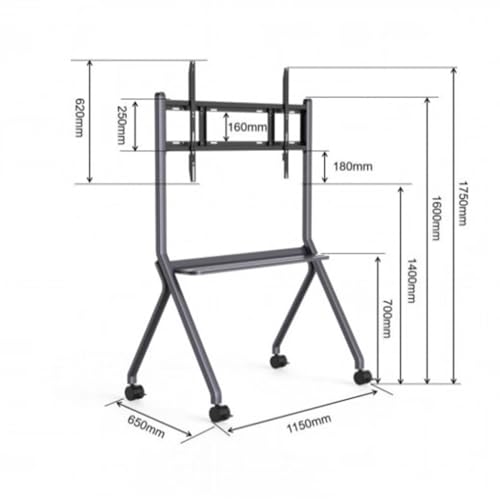 Soporte móvil ajustable con ruedas para pizarras interactivas miniatura 2