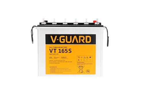 Image of V-Guard VT 165S Inverter Battery |Tubular Technology| High Backup Performance | 154Ah@C20 Capacity | 2.5 + 2 Year Warranty