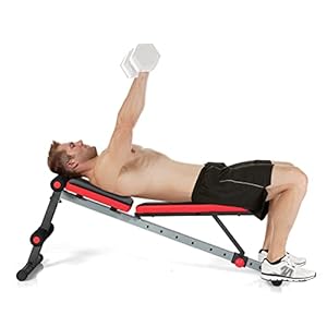 GYMAX Weight Bench, Adjustable Workout Bench Sit Up Bench with 9-Level Incline, Decline Ab Bench Press for Home, Core Strength Training Bench for Full Body