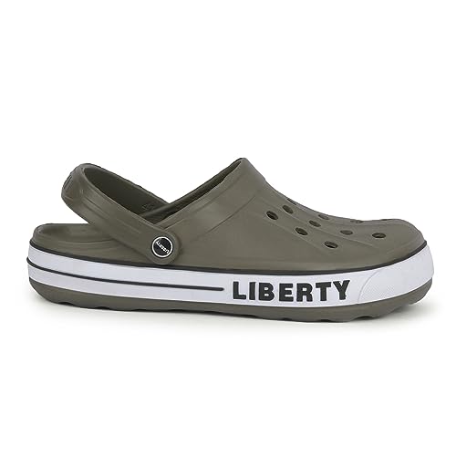 Image of Liberty A-HA LITEWALK Clogs for Men Black, Navy Blue, Green, Grey, Blue, Khaki & Off White | Casual Slip-On Slingback Clog for Walking & Outdoor Use