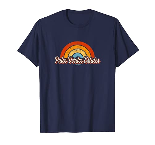 Palos Verdes Estates California CA Vintage Rainbow Retro 70s T-Shirt Palos Verdes Estates California CA Vintage Rainbow Retro 70s T-Shirt