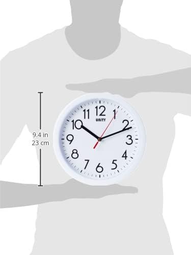 Miniatura 4 de Unity Reloj de pared, Hastings, silencioso, moderno, blanco, 8.7 in