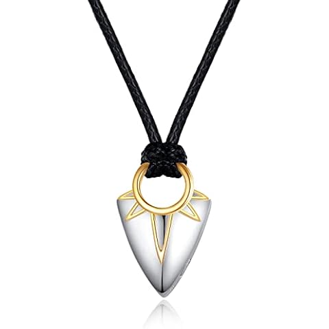 Arrowhead Urn Necklace for Women Men, Metal, Cubic Zirconia Cover