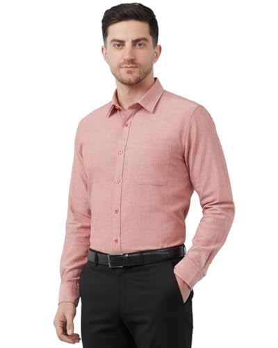 Image of SaintX Men's Formal Shirt with Pocket | Oxford Weave Cotton Rich Premium Fabric | Smart Fit | Full Sleeve | Everyday Summer Essential | Available in Plus Sizes