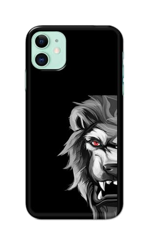 Image of PRINTFIDAA Printed Hard Back Cover Case for Apple iPhone 11 Back Cover (Angry Lion) -112
