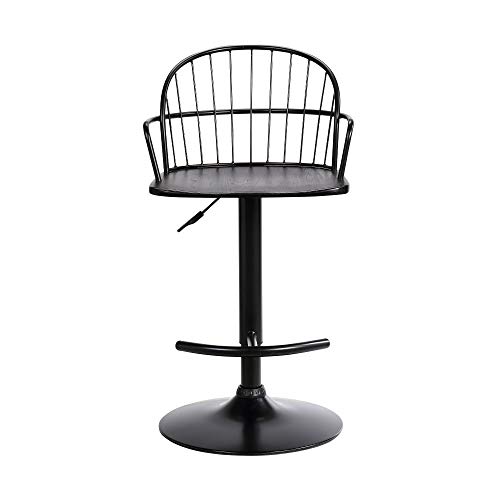 Butaco Ajustable Armen Living Edward en Madera y Metal Negro miniatura 4