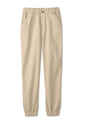 French Toast Girls' Stretch Twill Jogger with Paper Bag Waist, Khaki
