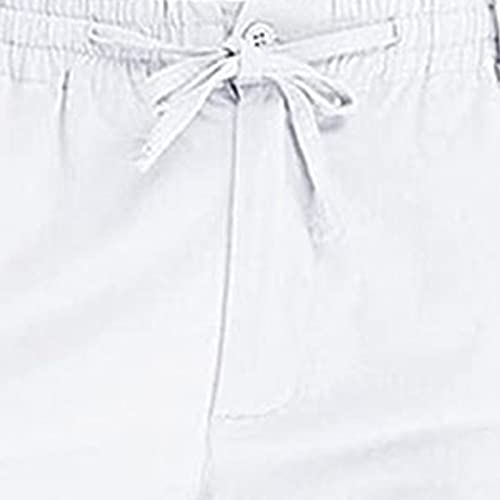 Business Casual Pants for Men Plus Size Baggy Cotton Drawstring Elastic Waist Trousers Solid Color Versatile Long Pants4