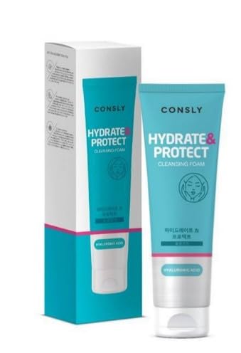 CONSLY_Hyaluronic Acid Facial Cleansing Foam, Hydrating Face Wash with Shea Butter, Fig Extract for All Skin Types