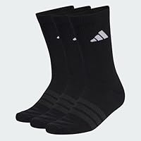 adidas Unisex Cushioned Sportswear Crew Socks 3 Pair Pack, black/black/white, 8.5-10