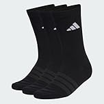 adidas Unisex CUSHIONED SPORTSWEAR CREW SOCKS 3 PAIR PACK, black/black/white, 4.5-6
