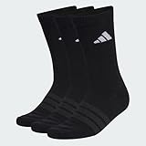 adidas Unisex CUSHIONED SPORTSWEAR CREW SOCKS 3 PAIR PACK, black/black/white, 37-40
