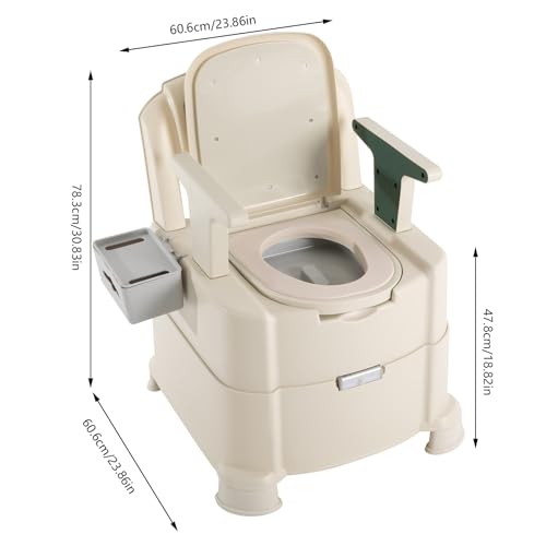 Tyvotrend Campingtoilette, Tragbare Reisetoilette mit Sensory Light und Rückenlehne, Mobile Toilette mit Abnehmbaren Armlehnen und Tissue-Box, Trockentrenntoilette für Menschen (Grün)