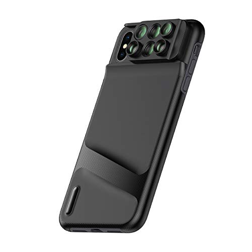 Ztylus Switch 6 MK II Lens Kit for Apple iPhone XS/X: 6 in 1 Dual Optics Lens System (Fisheye, Telephoto, Wide-Angle, Macro and Super Macro), Durable Phone Case, Double Layer Protection, Build-in Grip