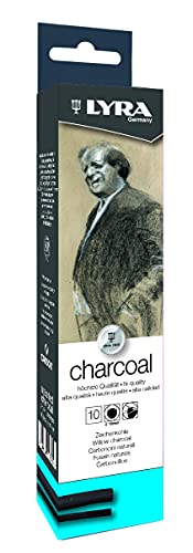 LYRA Charcoal, Carboncillos para Bellas Artes, redondo, Estuche cartón, diámetros surtidos
