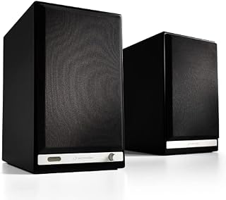 Audioengine HD6 150W Powered Bookshelf Stereo Speakers | Home Music System w/aptX HD Bluetooth, AUX Audio, Optical, RCA, 24-bit DAC (Black)