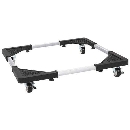 Belle Vous Base Lavadora con Ruedas de Bloqueo - Soporte Lavadora Secadora Nevera Muebles y Electrodomésticos - Pedestal Lavadora Ajustable - Ruedas Lavadora con Freno Max. 130 kg
