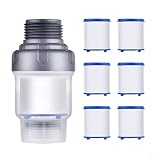 Alloggiamento del filtro dell'acqua in ABS con 6 cartucce incluse (1 pz) | Include 6 cartucce filtranti, filtrazione multistadio, rimuove i sedimenti, migliora la qualità del lavaggio, materiale ABS