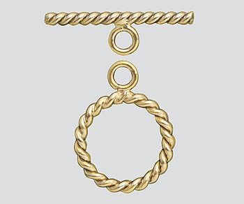 WireJewelry Gold Filled Toggle Clasp Twist 11mm - Pack of 1