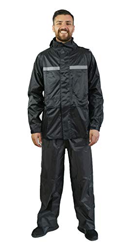 TJ MARVIN - Juego completo de chaqueta y pantalón impermeable E34 XL Negro Cover