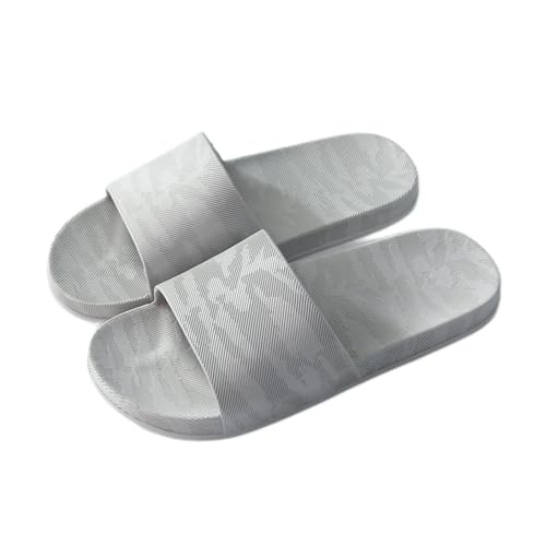 XIANGJL-888 Zapatos de baño Sandalias Damas Verano Casa Interior Hogar Pareja Baño Bañarse Fondo grueso Verano Zapatos de punta Hombres Zapatillas de estar por casa(Grey,42-43)
