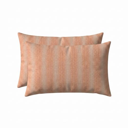 RSH DECOR: Sunbrella Lumbar Throw Pillows Set of 2 | 20" x 12" | Water and Fade-Resistant Performance Fabric | Outdoor Pillow Covers with Down-Alternative Inserts | Made in USA (Perception Spark)