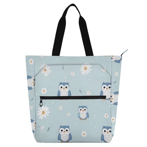 Bolsa de mano para libros y biblioteca, bolsa azul reforzada para niños