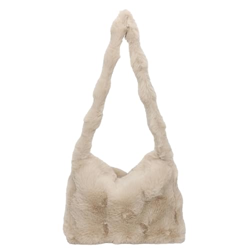 Fluffy Shoulder Bag Winter Furry Purse Y2K Fuzzy Tote Bag Soft Plush Bags Faux Fur Purses for Women