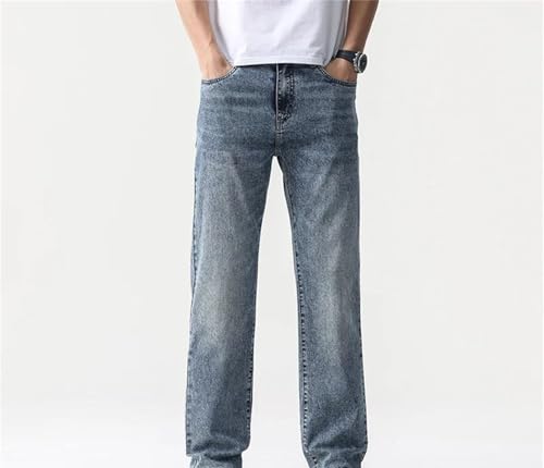 Mens Jeans Baggy Wide-Leg Summer Straight Cut Loose Vintage Denim Pants Streetwear Fashion3