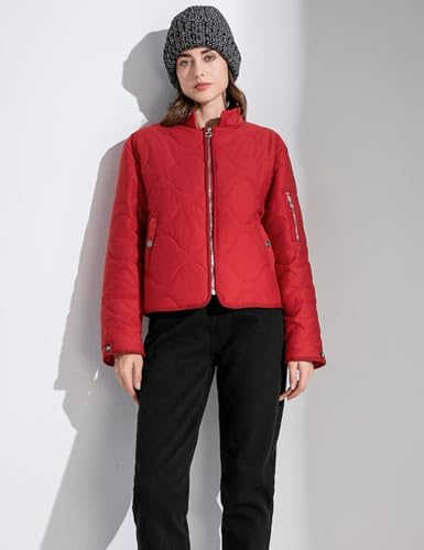 VIEWON Women's Quilted Puffer Winter Lightweight Jacket Short Warm zip up Button Down Coat with Pockets2