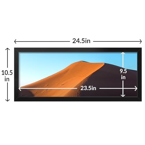 Image of LaVie Home 10x24 Picture Frame for Wall Display, 10x24 Black Picture Frame with HD Plexiglas, 10 x 24 Poster Frame 1 Pack, Display Frame for Vertical or Horizontal, Classic Collection