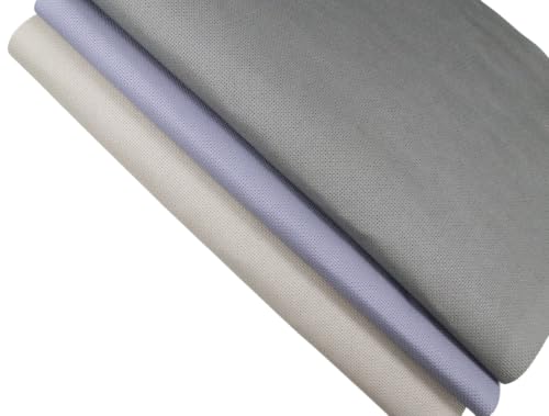 Image of KCS 3 pc of 15 inch x 18 inch(38cmx45cm) 16 Count Cross Stitch Cotton Aida Cloth Needlework Rolled Fabric Box,16CT,Pearl Grey+Light Steel Grey+Medium Grey