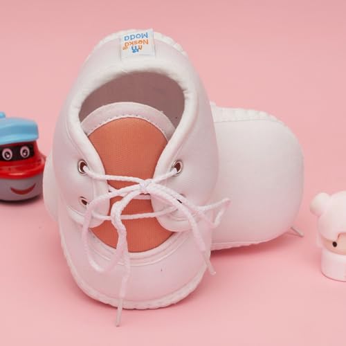 Image of Neska Moda 6 To 12 Months Baby Boys & Baby Girls Cute Soft Cotton Pre-Walker Lace Booties-BT4713