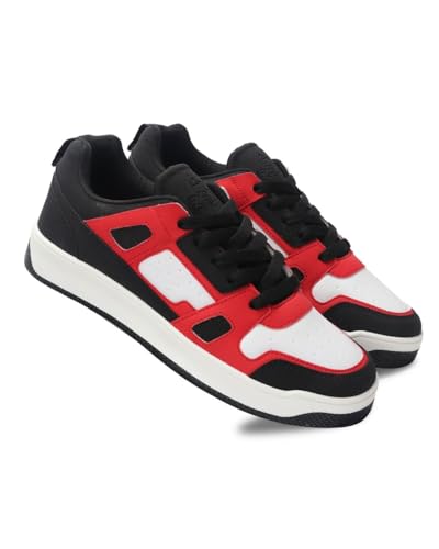 Image of ZAYDN ASH Black Red Men's Casual Sneaker