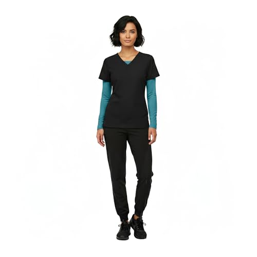 Image of Natural Uniforms Women's Long Sleeve Underscrub T-Shirt - Cotton Blend Scrub Base Layer for Nurses & Medical Professionals