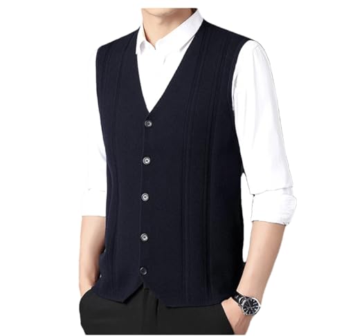 Men Vintage Autumn Winter V Neck Sweater Vest Knitted Harajuku Casual Oversized Pullover Solid Top