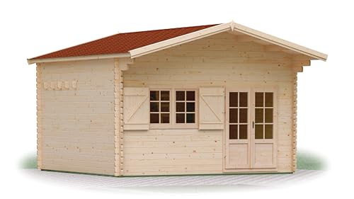 MADEIRA - MADEIRA - Abri de jardin bois JASMIN avec mezzanine 19,2 m2 - 44 mm