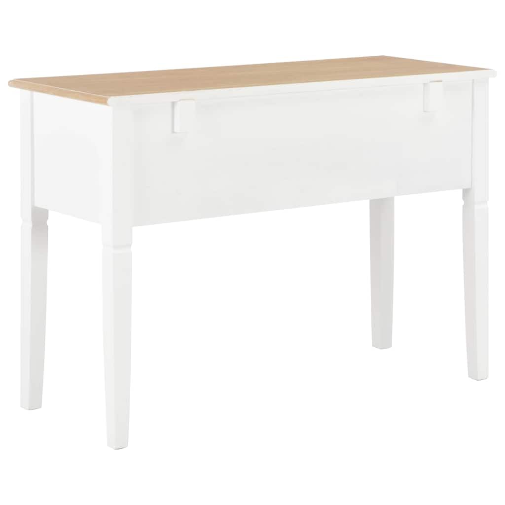 Mesa de Escritorio 109,5x45x77,5 cm Madera Blanco con 5 Cajones
