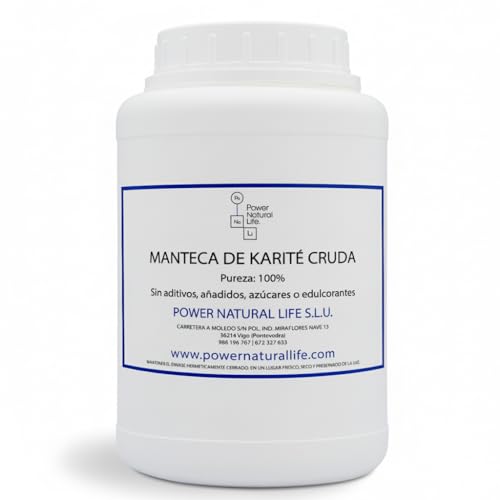 Manteca de Karité Cruda Eco Power Natural Life | Hidratante Natural Pura, 100% Orgánica Sin Refinar, Rica en Vitaminas, Cuidado Intensivo para Piel y Cabello Seco | Envase de 1 kg | Origen Ghana