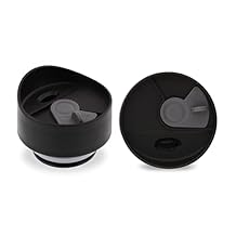 REDUCE Wedge Tumbler Lid Replacement, Pack of 2 Lids - Black with Grey, Leak Proof - Ideal for On The Go Drinking - Fits 17oz REDUCE Stainless Steel Vacuum Insulated Bottle Only