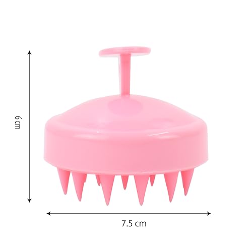 Image of NFI essentials Hair Comb Brush Head Scalp Massager Scrubber, Adults Children Thick /Thin Hair, Mold-Free Solid Silicone for Healthy Hair Growth Dry Scalp Dandruff (Pink)