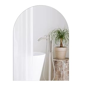 DARENYI 16″x12″ Arched Wall Mirror for Bathroom, Frameless Acrylic Vanity Arch Mirror Wall Decor for Bathroom, Living Room, Bedroom, Entryway, Hallways