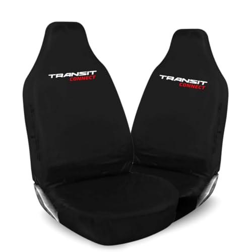 Tee AutoCare Fits Ford Transit Connect Heavy Duty Waterproof Black Front Car Seat Covers (1+1 Set) Universal Fit Durable & Easy to Clean (Red)