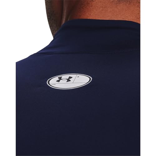 Under Armour Men's ColdGear Armour Fitted Mock, Midnight Navy (410)/White, Medium - Image 6