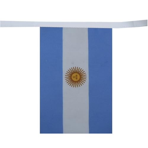 Image of AZ FLAG Argentina 6 meters BUNTING Flag 20 flags 9'' x 6'' - Argentine STRING flags 15 x 21 cm
