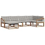 vidaXL Conjunto de sofás de Exterior 6 uds. Gris Natural y Claro