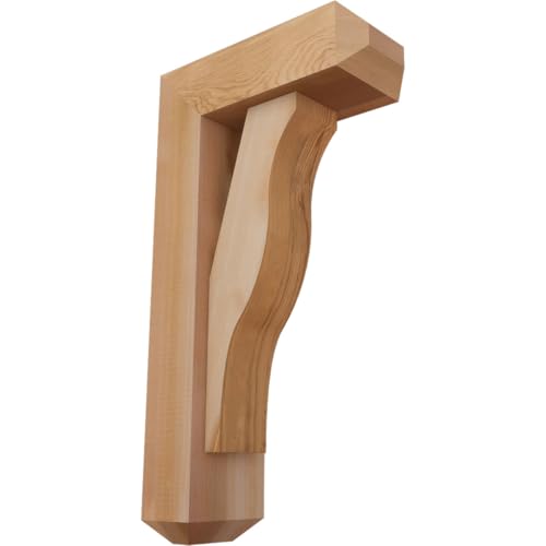5 1/2"W x 14"D x 26"H Funston Craftsman Smooth Bracket w/Offset Brace, Western Red Cedar