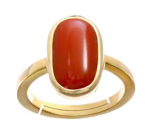 Bague corail rouge fiançailles plaquée or homme femme alliance luxe